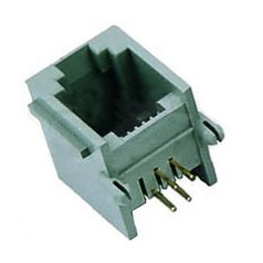 Modular Jack, Single Port RJ45, Non-Shielded, Side EntryRight Angle, Low Profile, 13.00mm Width