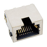 Modular Jack, Single Port, Low Profile, Mid Mount, Shielded, With LED, 2.80mm Offset