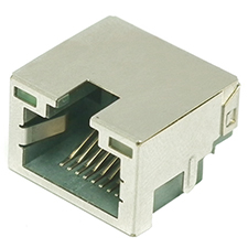 Modular Jack, Single Port, Low Profile, Mid Mount, Shielded, With LED, 5.50mm Offset