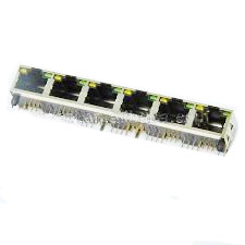Modular Jack, RJ45, 8 Port, SingleRow, Shielded, w/LED