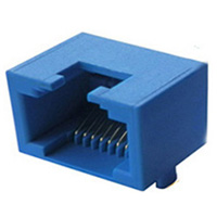RJ45 Connector, Very Low Profile, 1 Port, Optional Insulator Colors