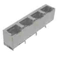 Modular Jack, RJ45, Multi Port , Shielded, Top Entry, Single Level, Ganged, with LEDs