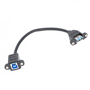 USB 3.0 Super-Speed to USB Type B Extension Direct Screw Panel Mount Cable