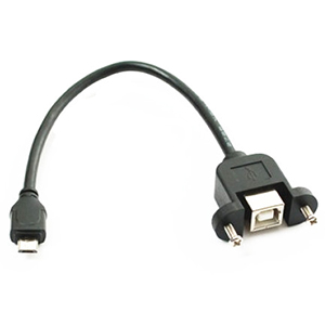 USB - B Female to Micro-B Male Direct Screw Panel Mount Cable