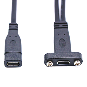 USB 3.1 Type C Female to Female Direct Screw Panel Mount Cable
