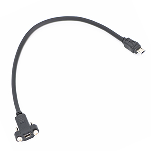 USB 3.1 Type C Male to Female Direct Screw Panel Mount Cable