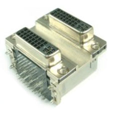 DVI Connector, Dual Stacked, 24/24, Right Angle, 30.16mm Height