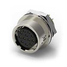 Circular Quick Lock Connector (Push / Pull Type), Size 10, Receptacle, PCB Mount Termination