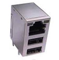 RJ45 + USB Stacked Combo