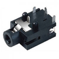 Stereo, Earphone, Audio Jack 2.5mm Panel Mount, Straight, PBT black cover/black body