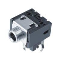 Stereo Jack 3.5 mm; Threaded Bushing;Black Insulator