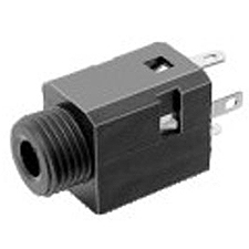 3.5mm Stereo Jack, Non Shielded, Thru Hole, 9.6mm(L)x10.6mm(W)x17.5mm(H), Plastic Threaded Bushing