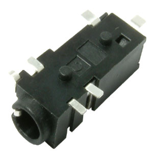Stereo Jack, Earphone, Audio Jack, 3.5mm, Black, Surface Mount (5.0 mm Width)