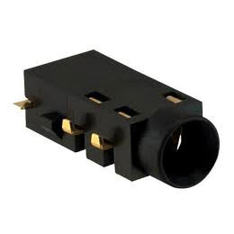 Stereo Jack, Earphone, Audio Jack 3.5mm Surface Mount, Black, Mid-High Mount (7.2mm Width)
