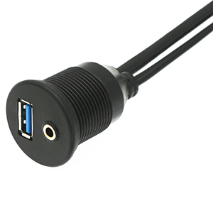 Flush Mount USB 3.0 / 3.5mm Audio Cable