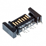 SATA Connector, 7 Position, Male, Vertical, Surface Mount, w/ Plastic Mtg Peg
