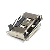 External SATA Connector, 7 Position, Vertical, Thru Hole