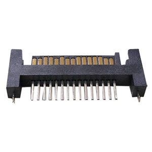 Serial ATA Connector, 15 Position Male, Vertical, Thru Hole Mount With Fork Board Lock